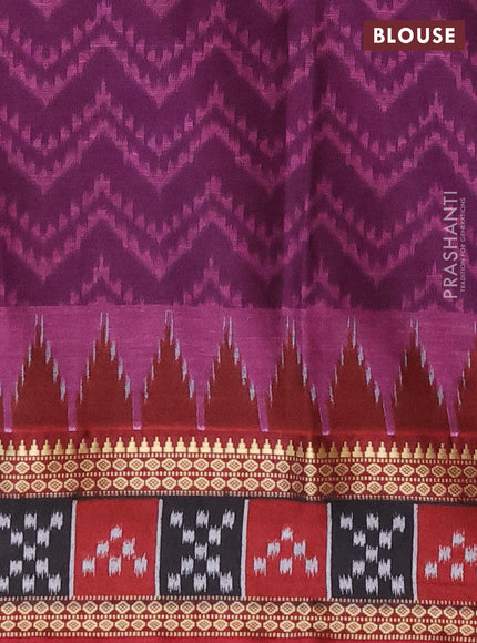 Muslin cotton saree deep purple and maroon with allover prints and woven border