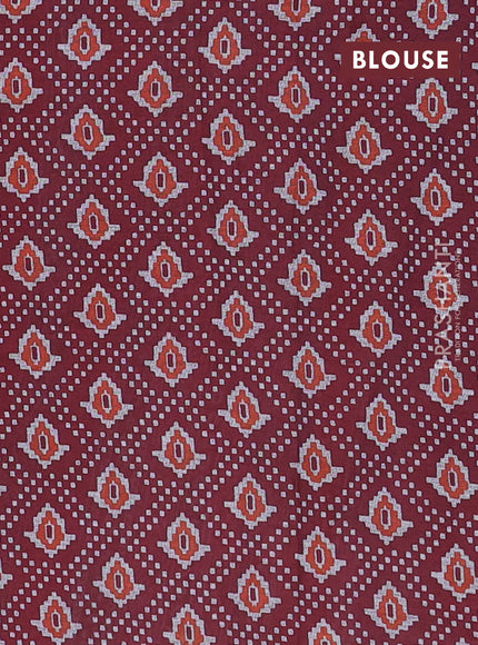 Muslin cotton saree navy blue and maroon with allover prints and woven border