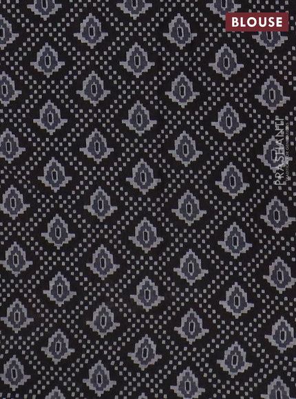 Muslin cotton saree maroon and black with allover prints and woven border