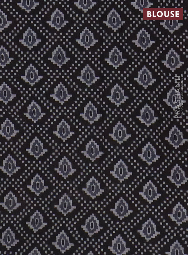 Muslin cotton saree maroon and black with allover prints and woven border