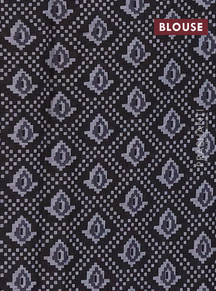 Muslin cotton saree purple and black with allover prints and printed border