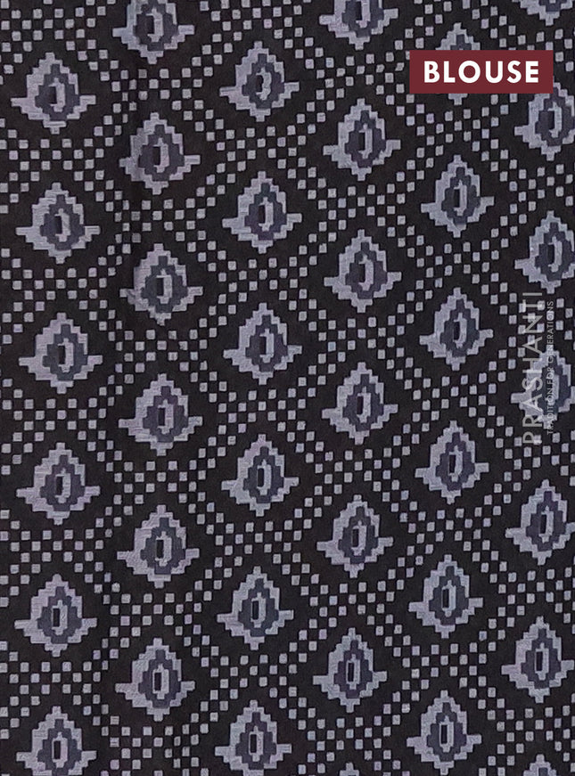 Muslin cotton saree purple and black with allover prints and printed border