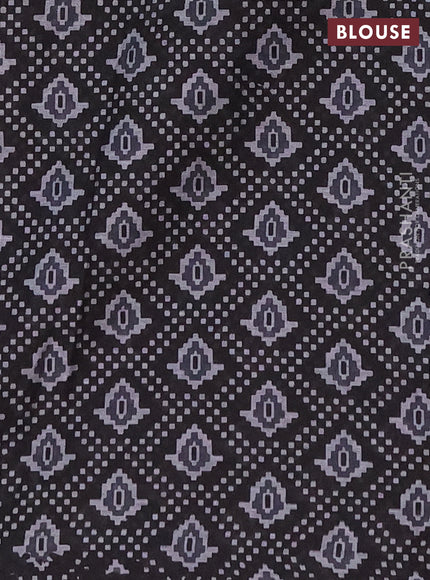 Muslin cotton saree deep purple and black with allover prints and printed border