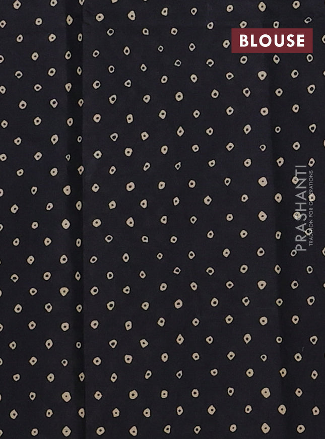 Muslin cotton saree maroon and black with paisley prints and printed border