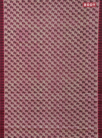 Muslin cotton saree peach shade and pink with floral butta prints and printed border