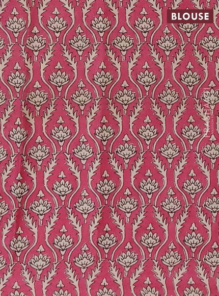 Muslin cotton saree peach shade and pink with floral butta prints and printed border