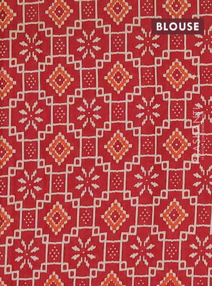 Muslin cotton saree maroon with allover prints and printed border