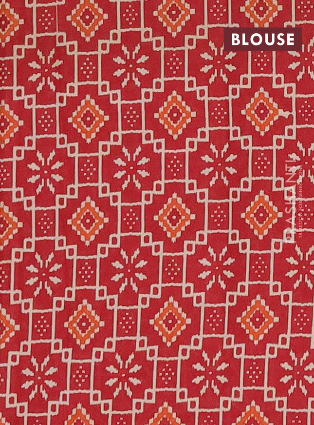 Muslin cotton saree maroon with allover prints and printed border