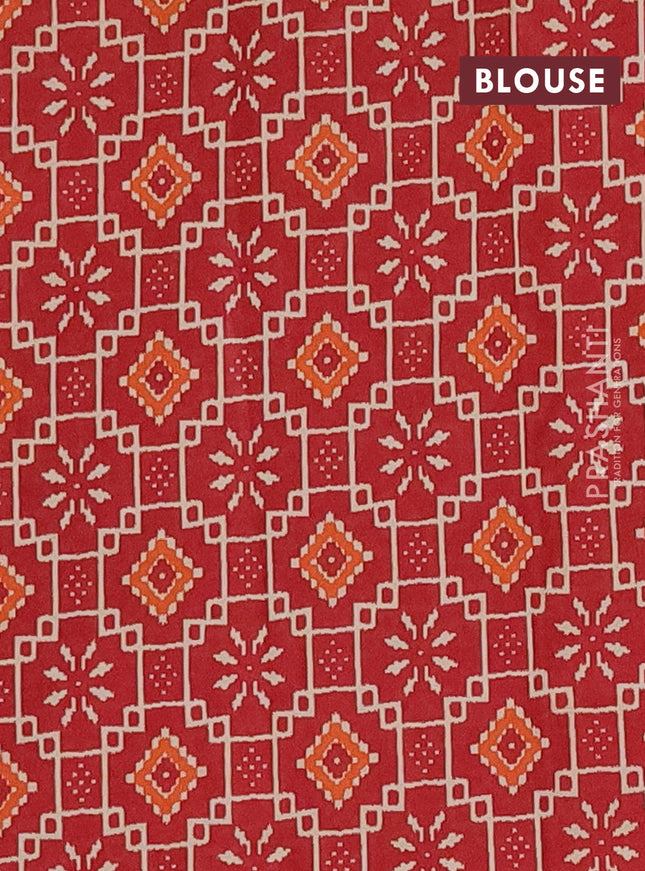 Muslin cotton saree mustard yellow and maroon with allover prints and printed border