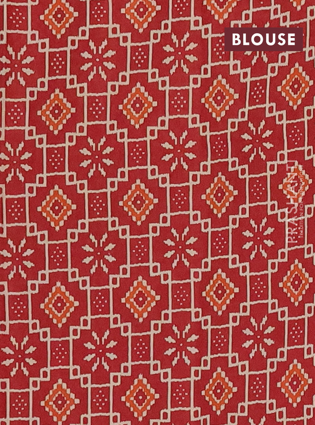 Muslin cotton saree blue and maroon with allover prints and printed border