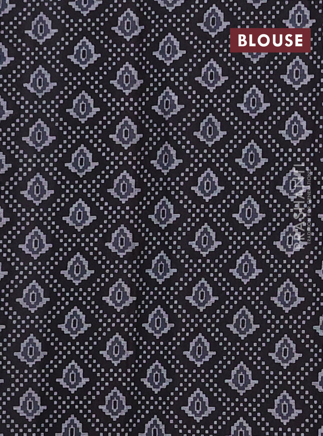 Muslin cotton saree maroon and black with warli prints and printed border