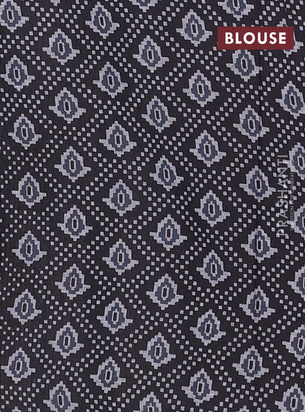 Muslin cotton saree purple and black with warli prints and printed border