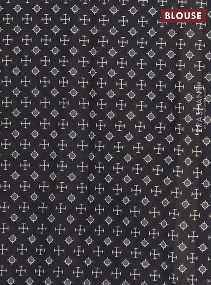 Muslin cotton saree maroon and black with butta prints and printed border