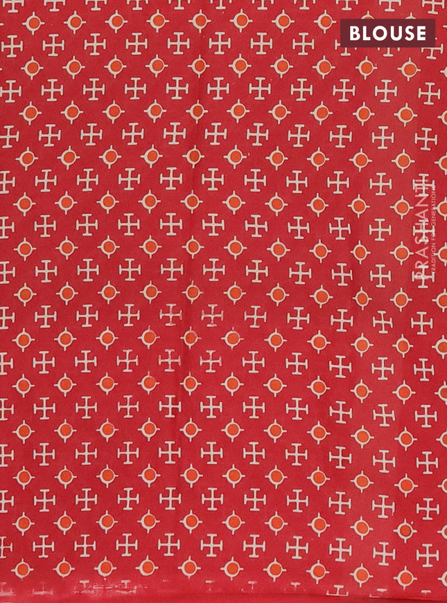 Muslin cotton saree dark blue and maroon with butta prints and printed border