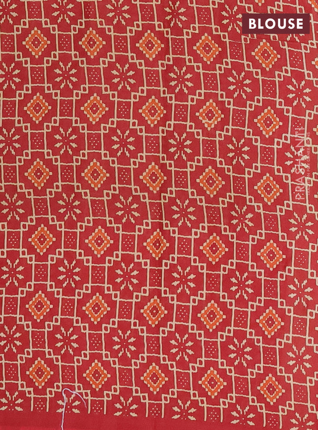 Muslin cotton saree sap green and maroon with allover prints and printed border