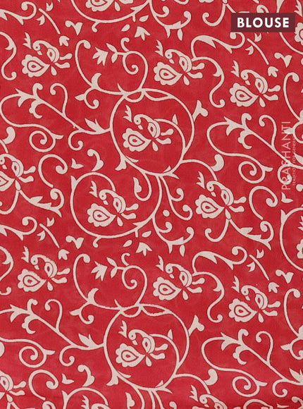 Muslin cotton saree maroon with kalamkari prints and printed border