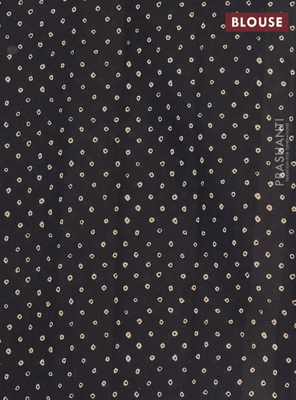 Muslin cotton saree maroon and black with ajrakh prints and printed border