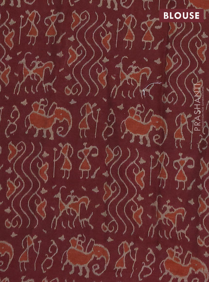 Muslin cotton saree navy blue and maroon with allover prints and printed border