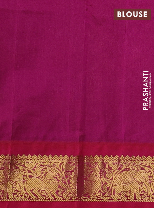 Silk cotton saree deep maroon and pink with allover kalamkari prints and zari woven korvai border