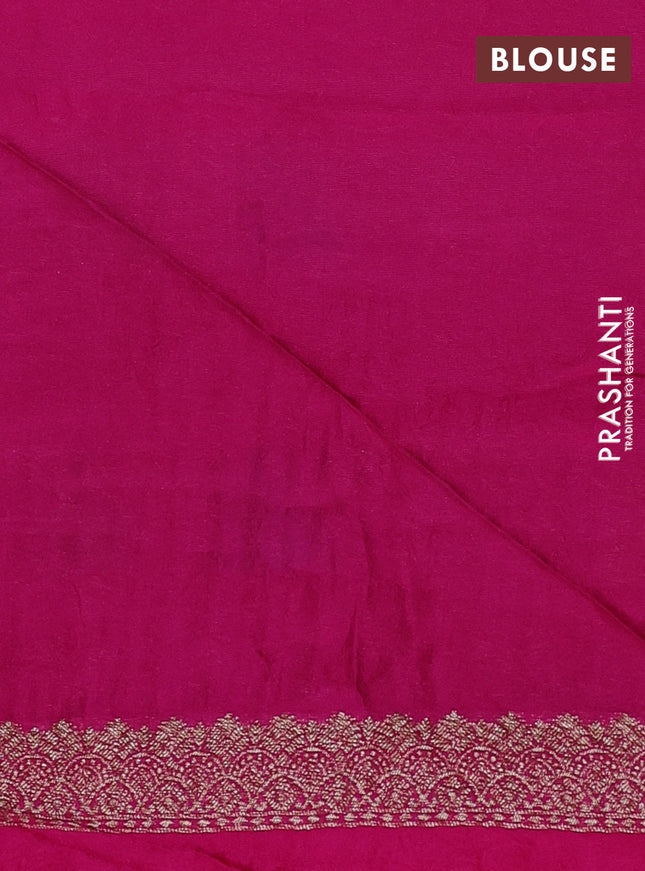Banarasi semi raw silk saree pink with thread & zari woven buttas and woven border