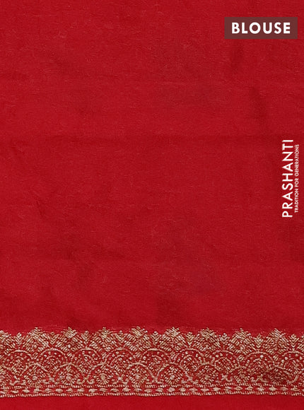 Banarasi semi raw silk saree maroon with thread & zari woven buttas and woven border