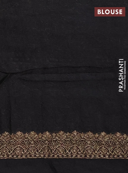 Banarasi semi raw silk saree black with thread & zari woven buttas and woven border