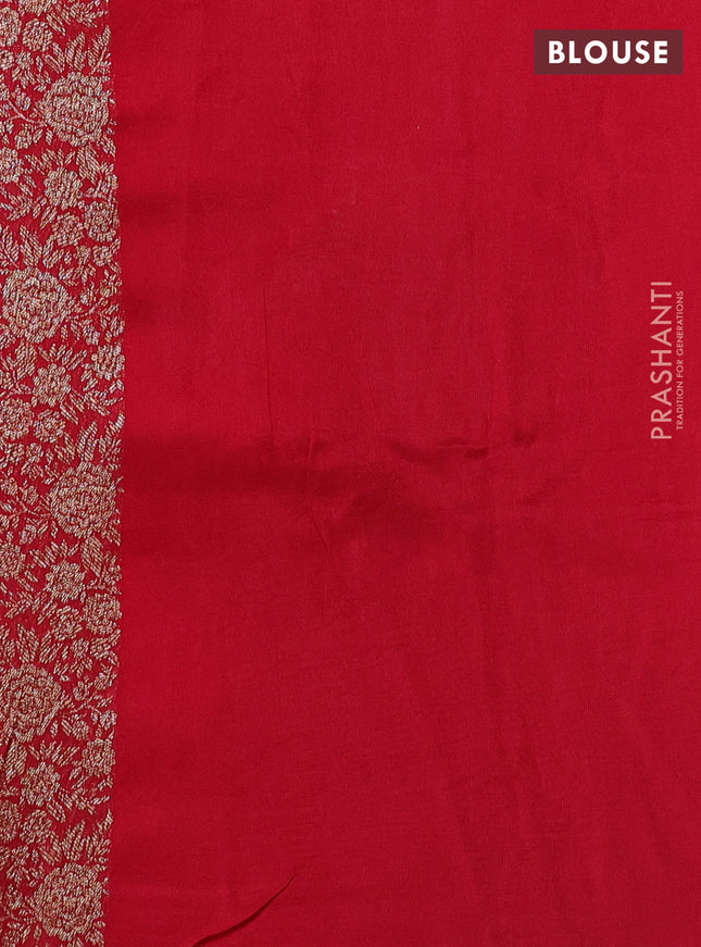 Banarasi semi raw silk saree maroon with allover thread & zari weaves and woven border