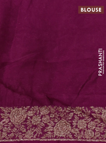 Banarasi semi raw silk saree wine shade with allover thread & zari weaves and woven border