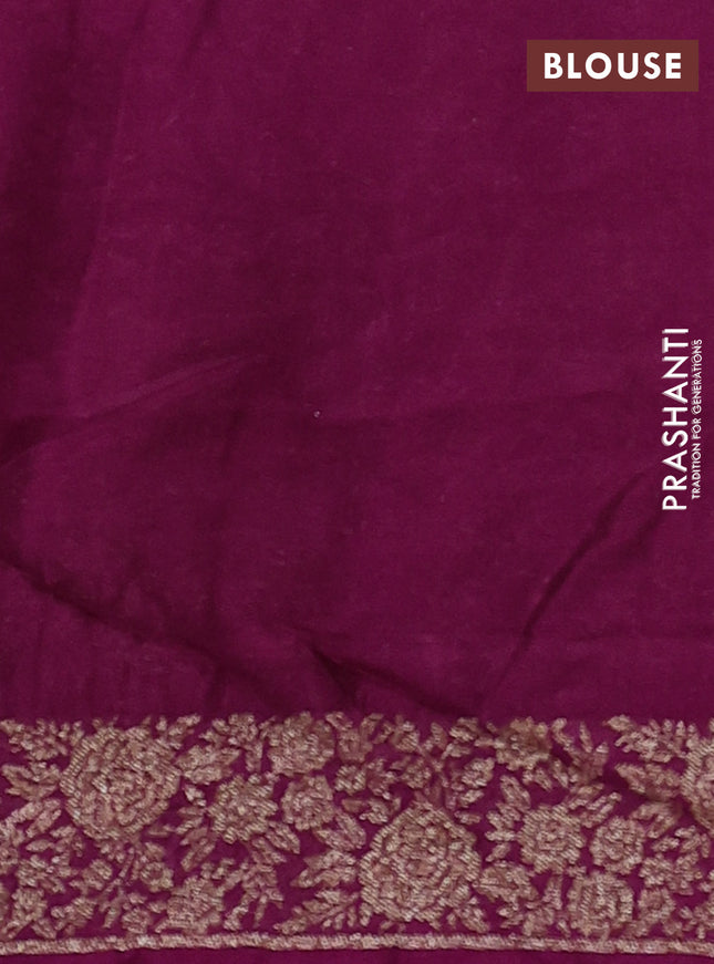 Banarasi semi raw silk saree wine shade with allover thread & zari weaves and woven border