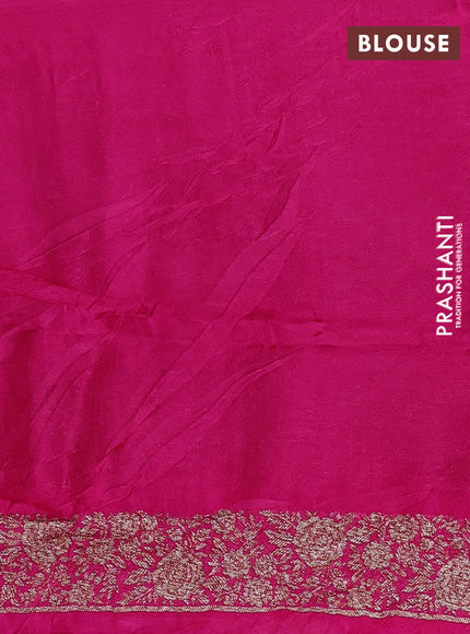 Banarasi semi raw silk saree pink with allover thread & zari weaves and woven border