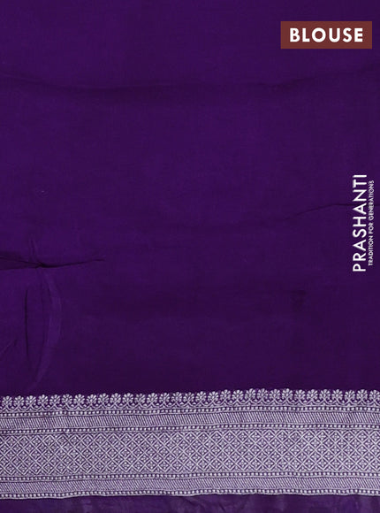 Banarasi semi raw silk saree violet with allover zari woven paithani weaves and zari woven border
