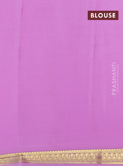 Pure mysore silk saree light pink with plain body and zari woven border