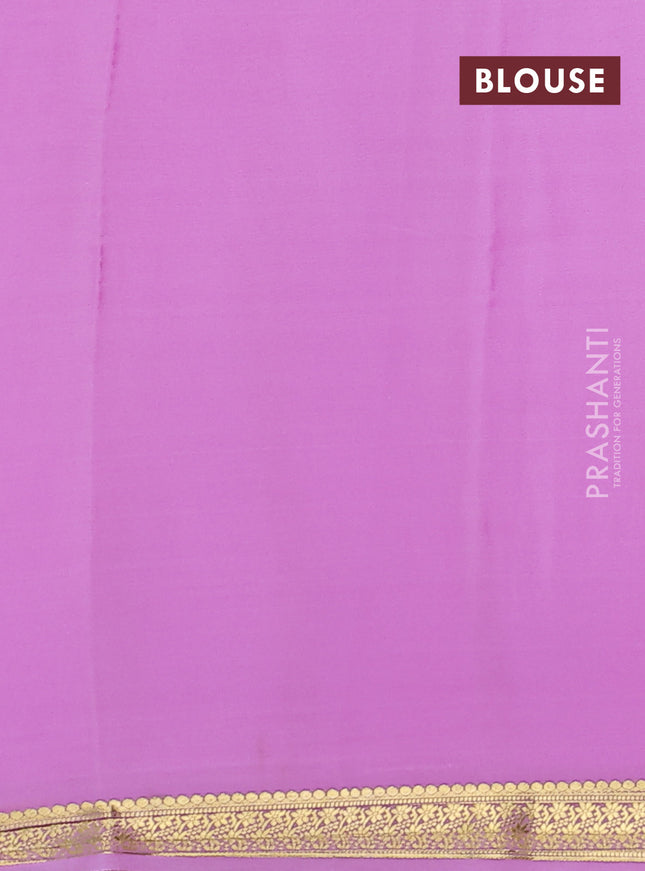 Pure mysore silk saree light pink with plain body and zari woven border