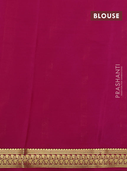 Pure mysore silk saree lavender and pink with plain body and zari woven border