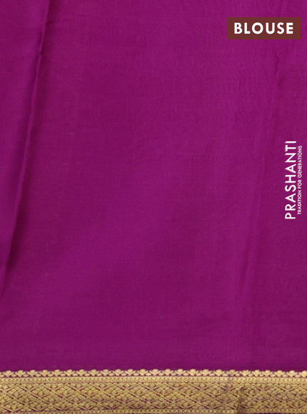 Pure mysore silk saree lotus pink and purple with allover zari checked pattern and zari woven border