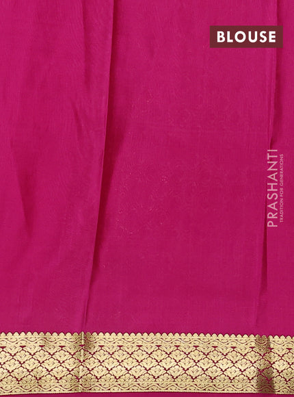 Pure mysore silk saree green and pink with allover zari woven buttas and zari woven border