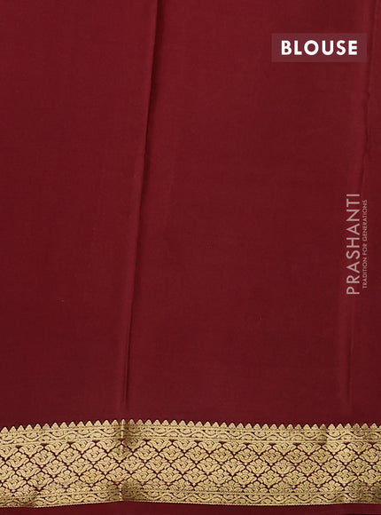 Pure mysore silk saree peacock blue and deep maroon with allover zari woven buttas and zari woven border