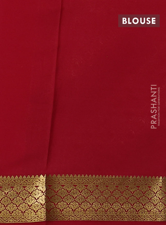 Pure mysore silk saree grey and red with allover zari woven buttas and zari woven border