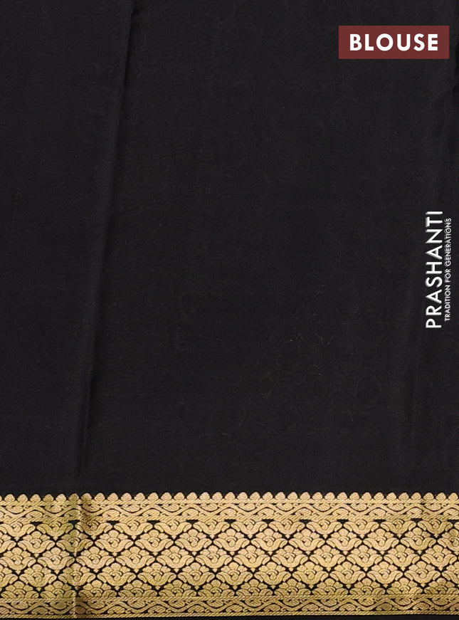 Pure mysore silk saree red and black with allover zari woven buttas and zari woven border