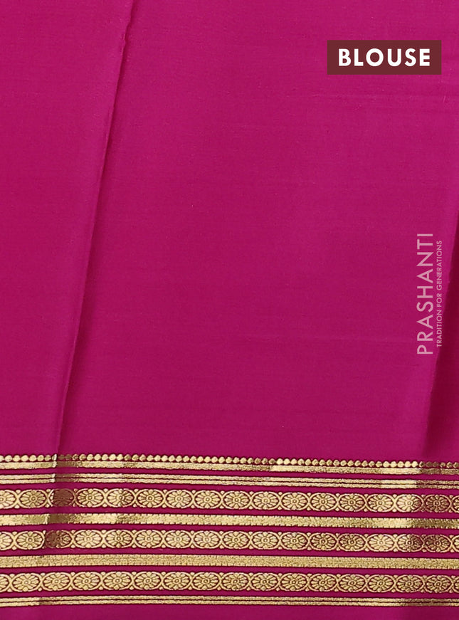 Pure mysore silk saree wine shade and pink with plain body and zari woven border