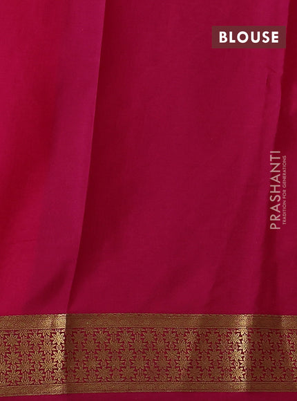 Pure mysore silk saree orange and pink with zari woven buttas and zari woven border