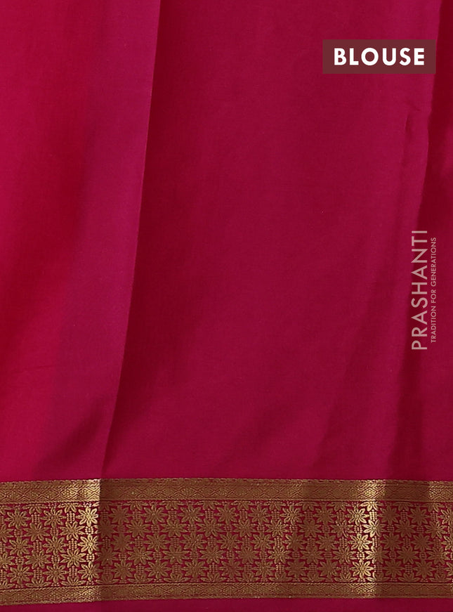 Pure mysore silk saree orange and pink with zari woven buttas and zari woven border