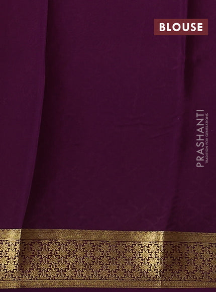 Pure mysore silk saree lime yellow and purple with zari woven buttas and zari woven border