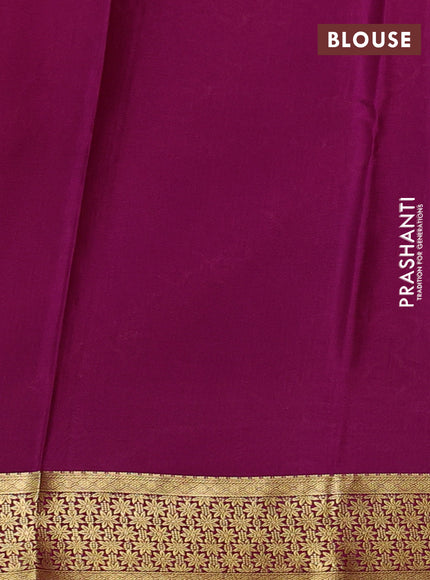 Pure mysore silk saree pink and purple with zari woven buttas and zari woven border
