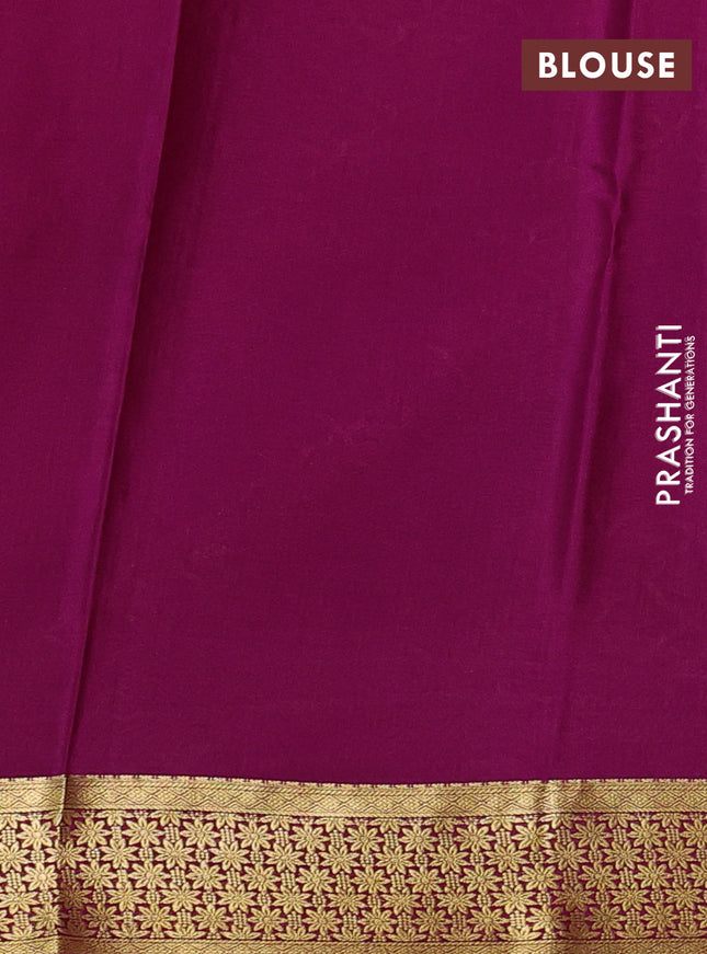 Pure mysore silk saree pink and purple with zari woven buttas and zari woven border