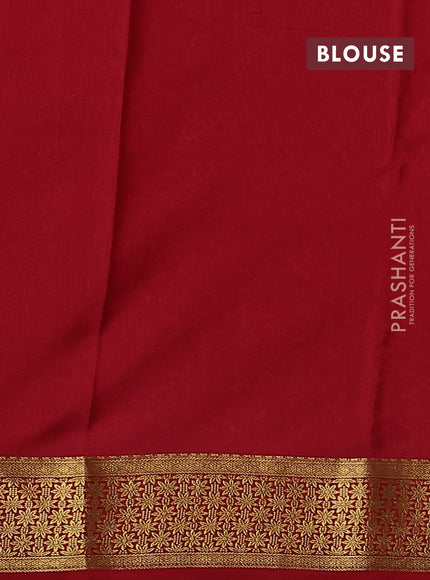 Pure mysore silk saree mustard yellow and maroon with zari woven buttas and zari woven border
