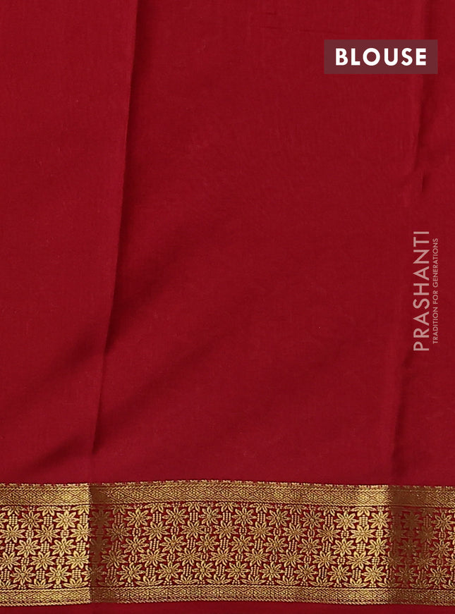 Pure mysore silk saree mustard yellow and maroon with zari woven buttas and zari woven border