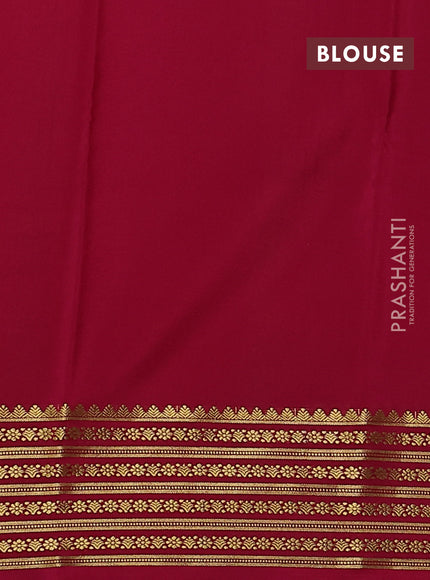 Pure mysore silk saree black and pink with plain body and zari woven border