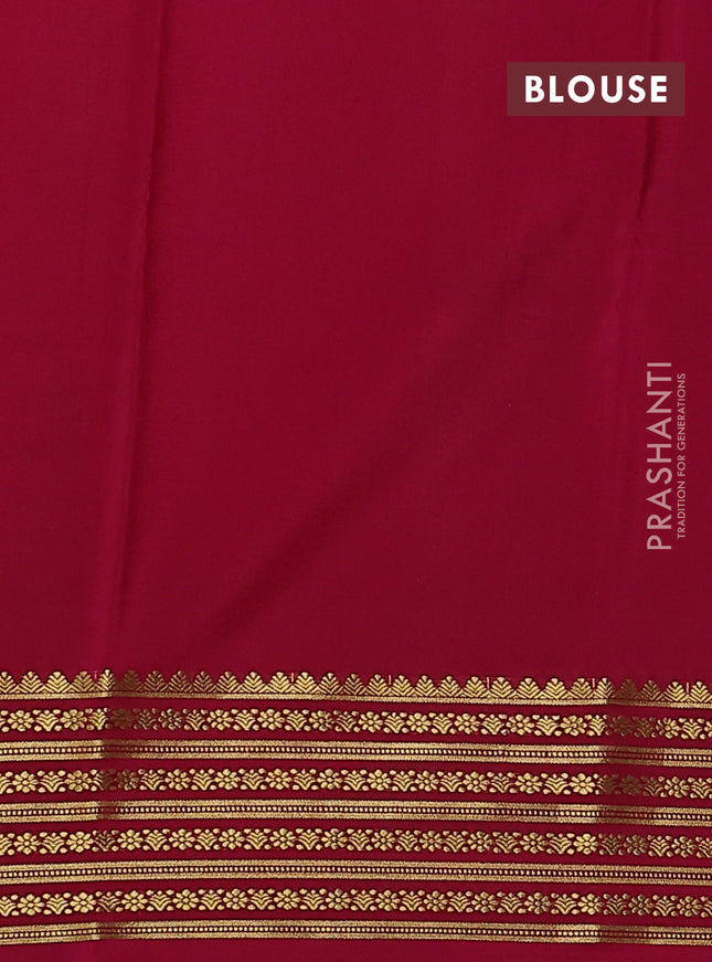 Pure mysore silk saree black and pink with plain body and zari woven border