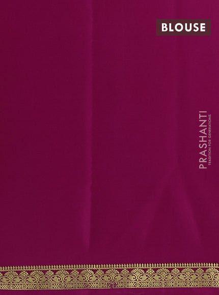 Pure mysore silk saree dark pink with plain body and zari woven border
